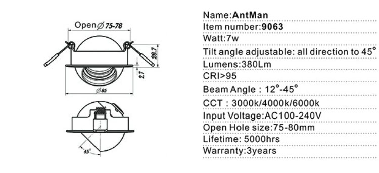 led gimbal recessed lighting specs