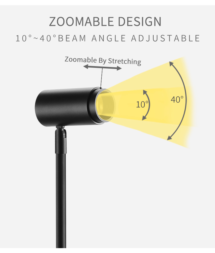 zoomable stalk spotlight Jewelry Spot Light Battery