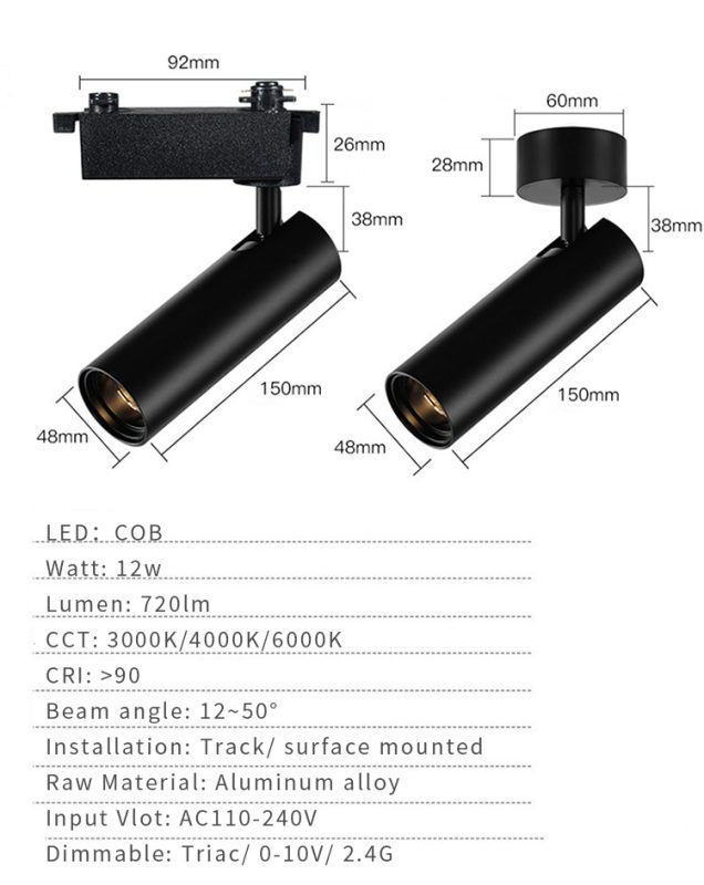 Zoomable LED Spotlight, Mini LED Downlight, Led Ceiling Mounted Spotlight