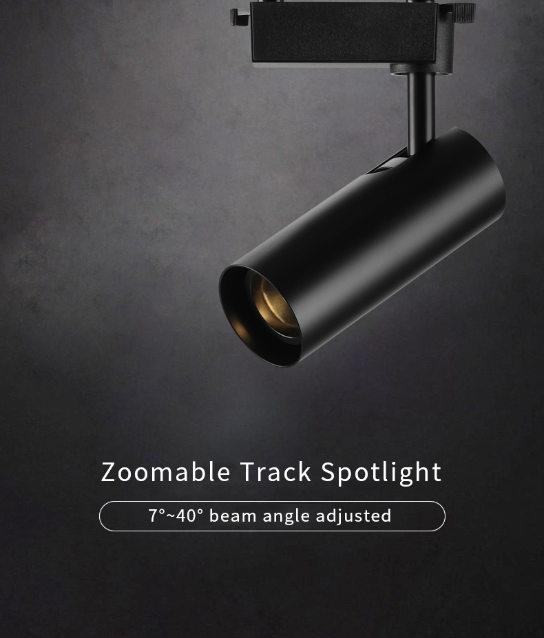 12w zoomable led track spotlight