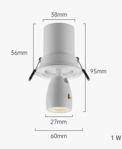 led downlight pivoted 3W 1W