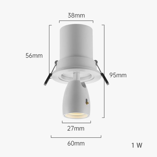 led downlight pivoted 3W 1W