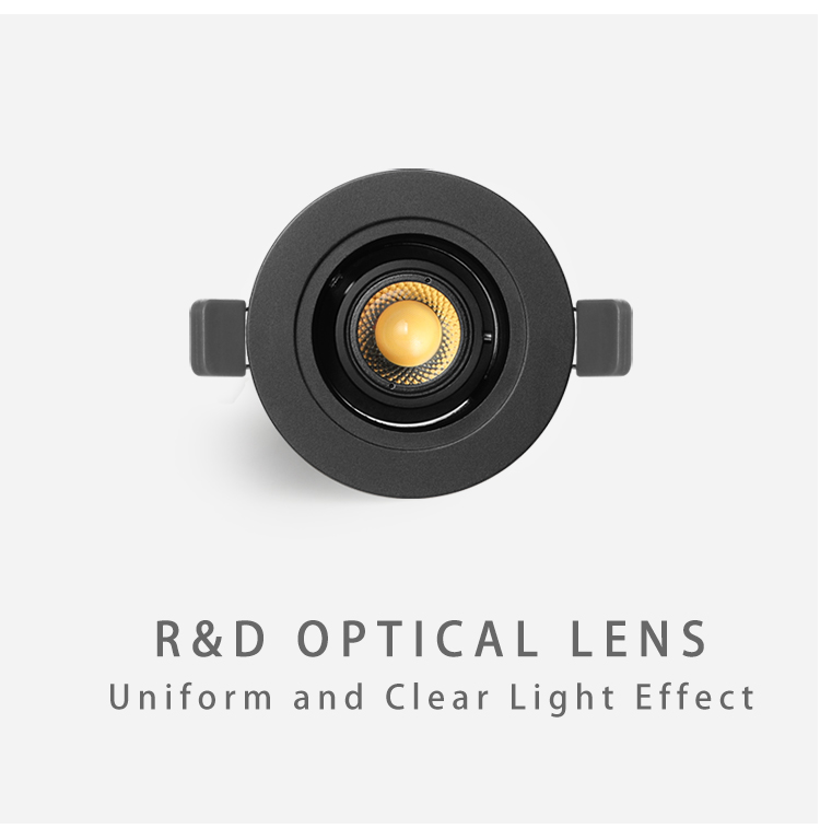 optical lens of gimbal downlight