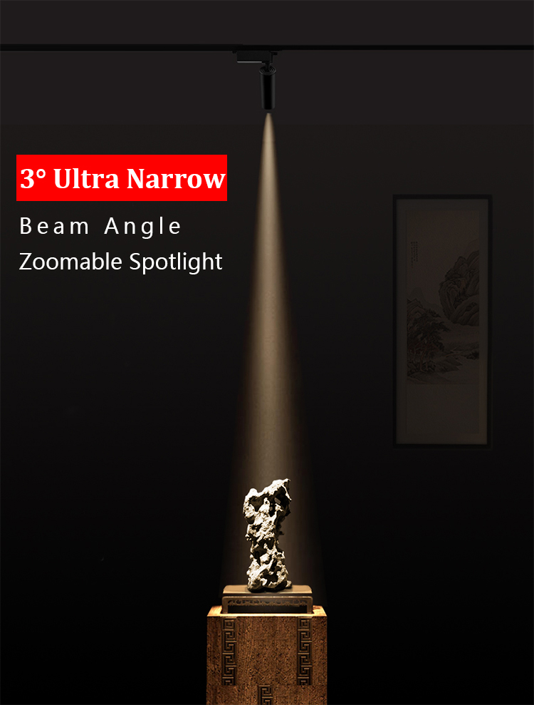 Ultra narrow beam spotlight