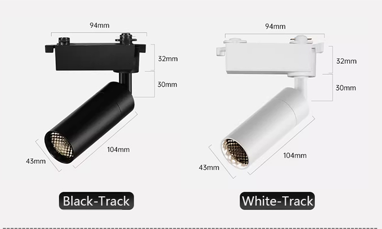 best narrow beam angle track spotlight size